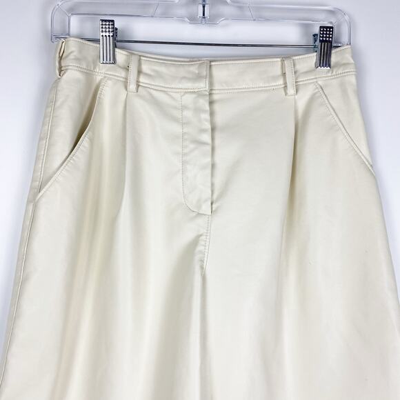 Hutch Faux Leather Long Shorts Seed Pearl High Waist Vegan Womens Size XS - Picture 4 of 10
